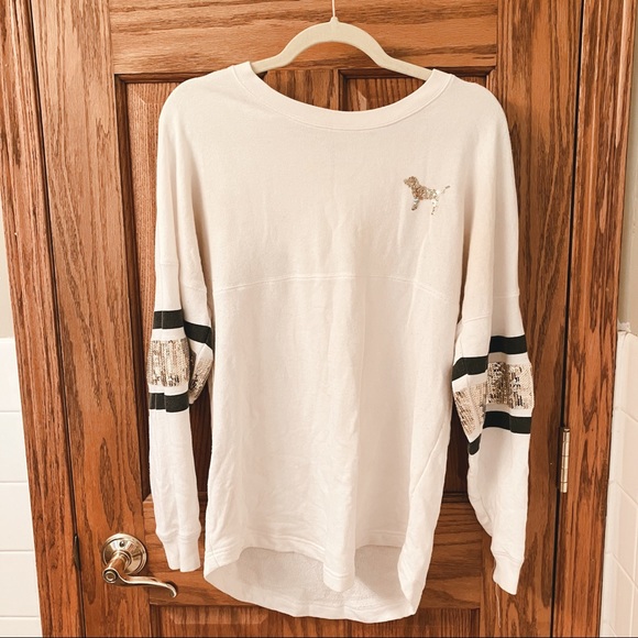 PINK Victoria’s Secret Varsity Ombré Bling Crew Size XS - Picture 13 of 13